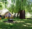 Exterior tienda safari con jardín en Camping Alpujarras